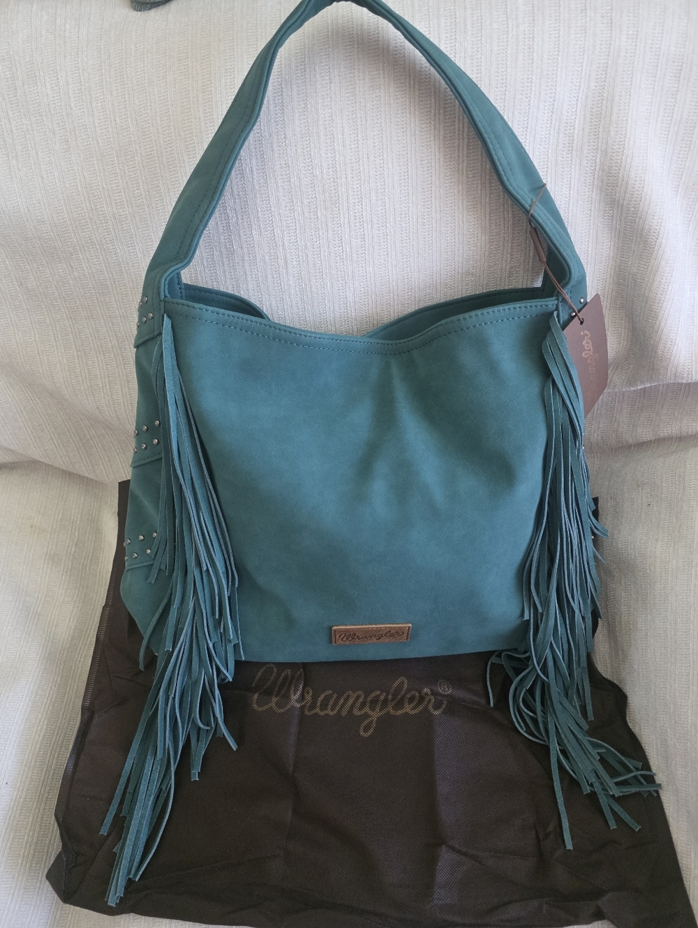 Wrangler Teal Fringe Shoulder Bag